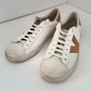 Veja Women's Leather White and Tan Sneakers